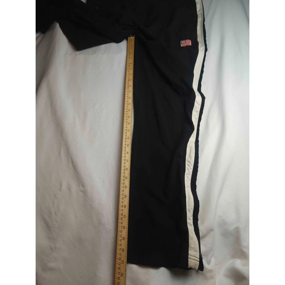 Vintage 90s Y2K Nike Dri Fit Track Pants Mens L Black Striped Sporty Activewear